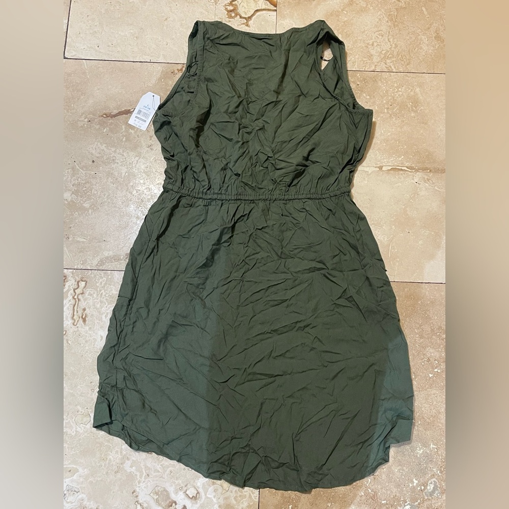 Time and Tru Dark Green Sleeveless Midi Dress - Picture 3 of 3